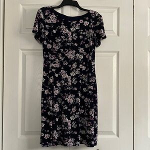 Connected Apparel Navy Floral Dress